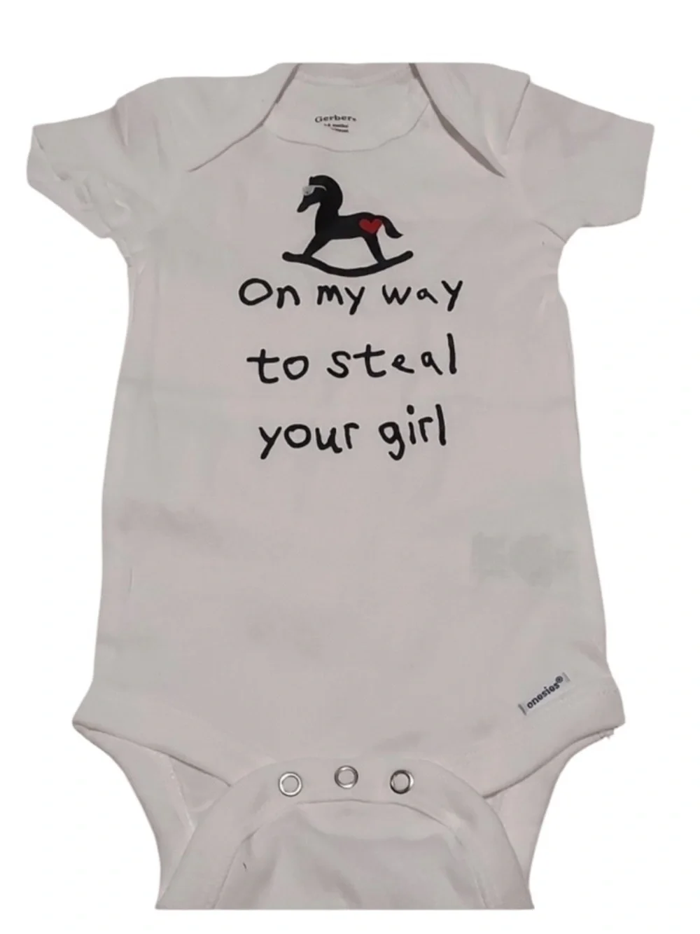 ON my way to steal your girl Gerber one piece size 3-6 M new without tag